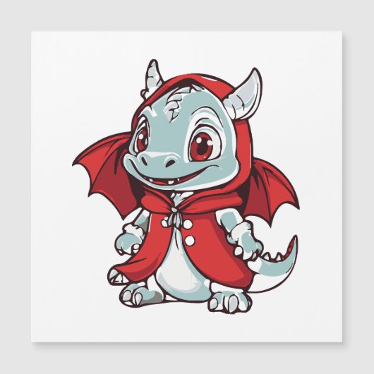 Albino Dragon in Rot Magnetkarte (Vorderseite)