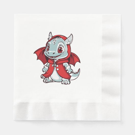 Albino Dragon in Rot Serviette (Vorderseite)