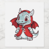 Albino Dragon in Rot Weinetikett (Einzelnes Label)