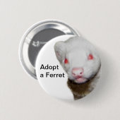 Albino Ferret Picture Button (Vorne & Hinten)