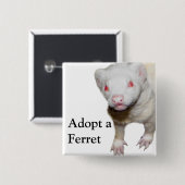 Albino Ferret Picture Button (Vorne & Hinten)