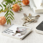 Albino Ferret Picture Schlüsselanhänger (Seite)