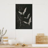 Albino-Fruchtfledermäuse Kunst Druckbar, Dunkle Bo Poster (Küche)