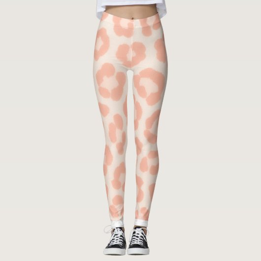 Albino Gepard-Druck Leggings | Rosé & Creme Anim (Vorderseite)