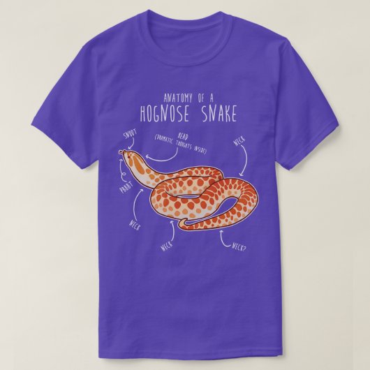 Albino Hognose Schlange Anatomie T-Shirt (Design vorne)