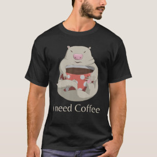 Albino Marmot I Need Coffee Funny Coffee Lover Gro T-Shirt