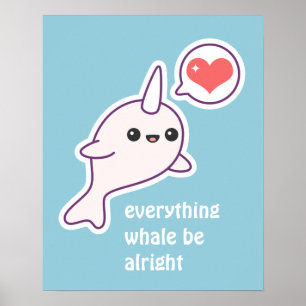 Albino Narwhal Poster