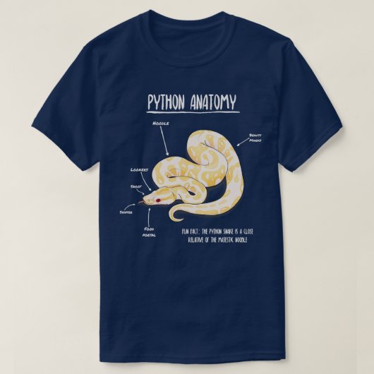 Albino Python-Anatomie T-Shirt (Design vorne)