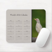 Albino Robin: Customize full year 2025 calendar Mousepad (Mit Mouse)