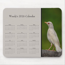 Albino Robin: Customize full year 2025 calendar Mousepad
