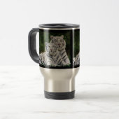 Albino-Tiger-Pendler-Reise-Tasse Reisebecher (Vorderseite Links)