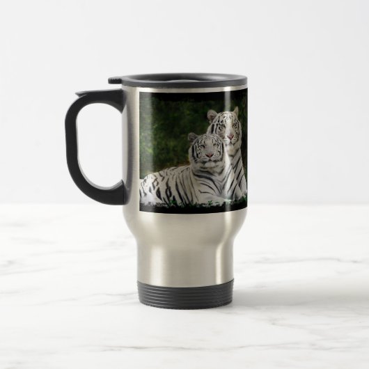 Albino-Tiger-Pendler-Reise-Tasse Reisebecher (Links)