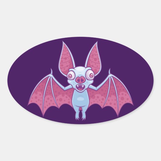 Albino Vampire Bat Ovaler Aufkleber (Vorderseite)