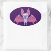 Albino Vampire Bat Ovaler Aufkleber (Tasche)