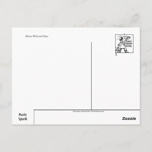 Albino Whitetail Deer Postcard Postkarte (Rückseite)
