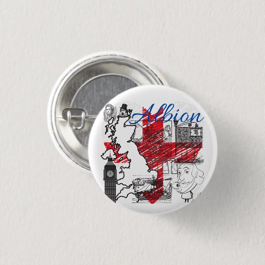 Albion - Für die Liebe Englands Button (Vorne & Hinten)