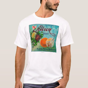 Albion Marken-Zitrusfrucht-Kisten-Aufkleber T-Shirt