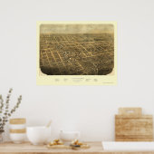Albion, MI Panorama-Map - 1868 Poster (Küche)