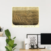 Albion Michigan 1868 Antique Panoramabalkarte Poster (Heimbüro)