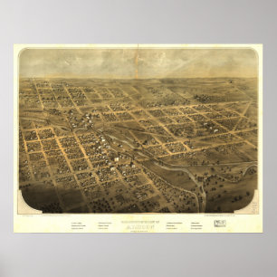 Albion Michigan 1868 Antique Panoramic Map Poster