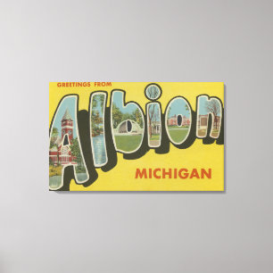 Albion, Michigan - große Buchstabe-Szenen Leinwanddruck