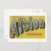 Albion, Michigan - Große Buchstabenszenen Postkarte (Vorne/Hinten)