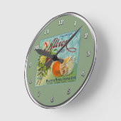 Albion Oranges Fruit Crate Label Runde Wanduhr (Winkel)