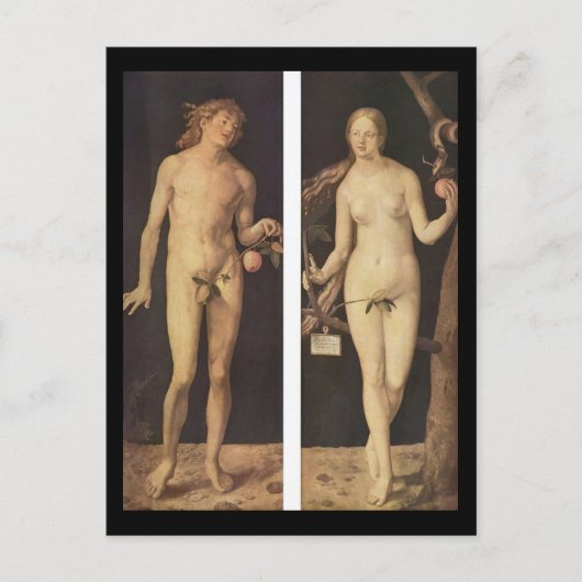 Albrecht Durer Adam und Eve Postkarte (Vorderseite)