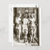 Albrecht Durer - Die vier Hexen Postkarte (Vorne/Hinten)