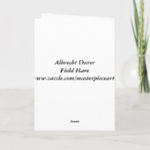 Albrecht Durer - Feld-Hasen GASCHROMATOGRAPHIE Karte (Rückseite)