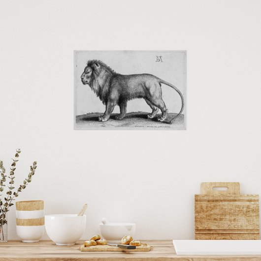 Albrecht Durer Graving Lion Poster (Küche)
