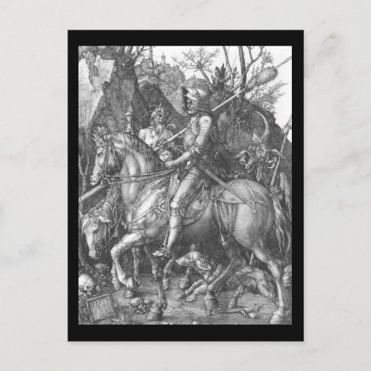 Albrecht Durer Knight Death und der Teufel Postkarte (Vorderseite)