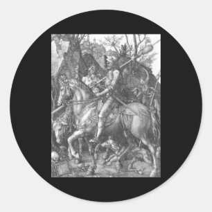 Albrecht Durer Knight Death und der Teufel Runder Aufkleber