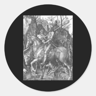 Albrecht Durer Knight Death und der Teufel Runder Aufkleber