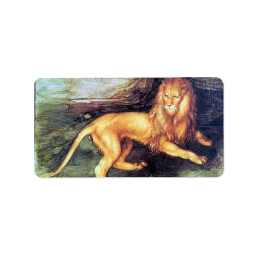 Albrecht Durer - Lion Adressaufkleber (Vorne)