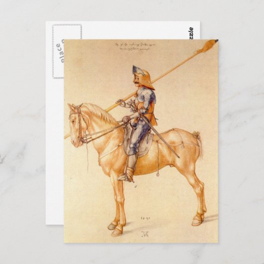 Albrecht Durer - Reiter in der Rüstung Postkarte (Vorne/Hinten)