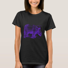 Albrecht Durer Renaissance Rhinoceros in Lila T-Shirt