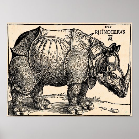 Albrecht Dürer Rhinoceros Poster (Vorne)