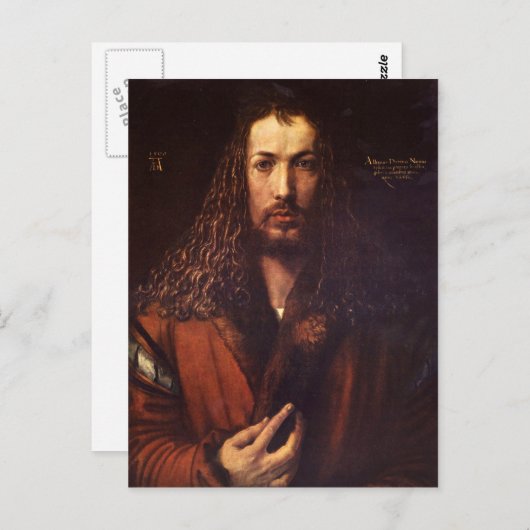 Albrecht Durer - Selbstportrait 2 Postkarte (Vorne/Hinten)