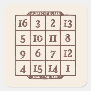 Albrecht Dürer Square Mystery Quadratischer Aufkleber