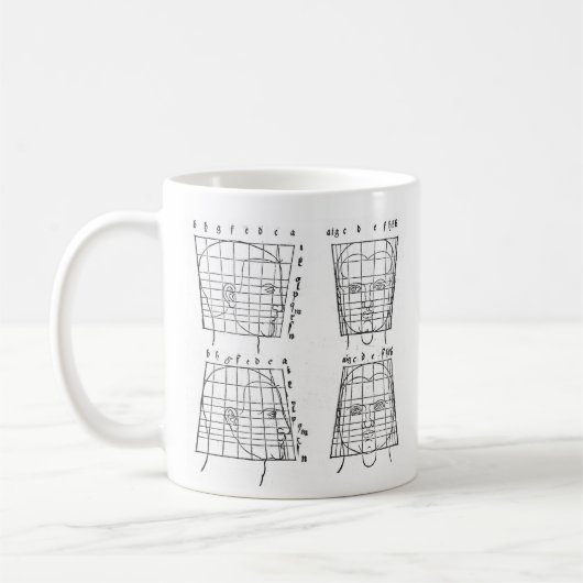 Albrecht Dürers Studie über menschliche Proportion Kaffeetasse (Links)