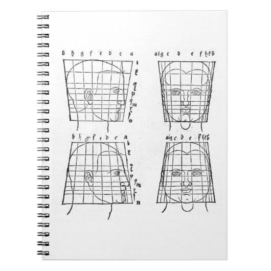 Albrecht Dürers Studie über menschliche Proportion Notizblock (Vorderseite)