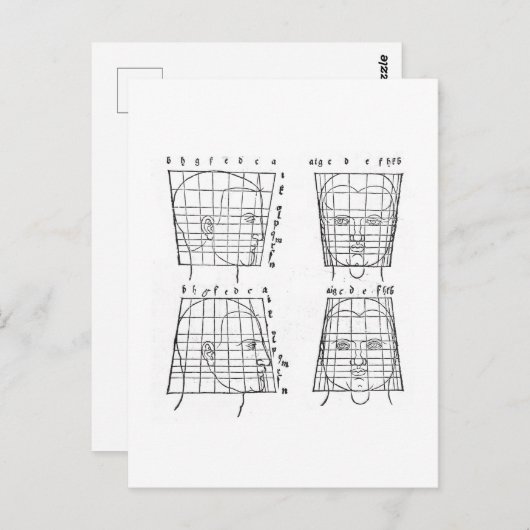 Albrecht Dürers Studie über menschliche Proportion Postkarte (Vorne/Hinten)