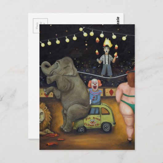 Albtraum Circus Postkarte (Vorne/Hinten)