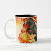 Albtraum-Feuer-Pferd Zweifarbige Tasse (Links)