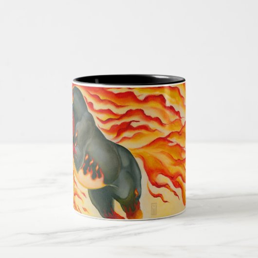 Albtraum-Feuer-Pferd Zweifarbige Tasse (Mittel)