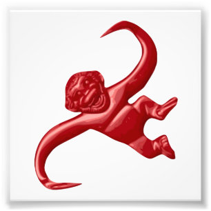 Albtraum-Retro Spielzeug-Affe Fotodruck