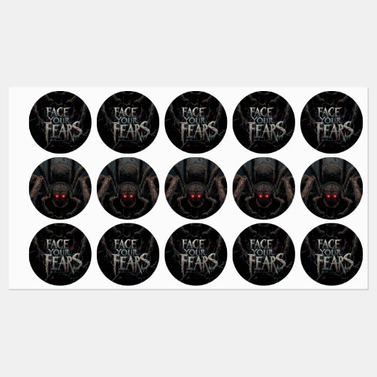 Albtraum Spider - Dark Horror Illustration Etiketten (Blatt)