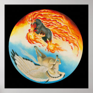 Albtraum und Mesa Pegasus Yin Yang Poster