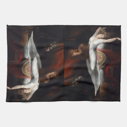 Albtraum von Henry Fuseli Gothic Macabre Dark Art Geschirrtuch (Horizontal)